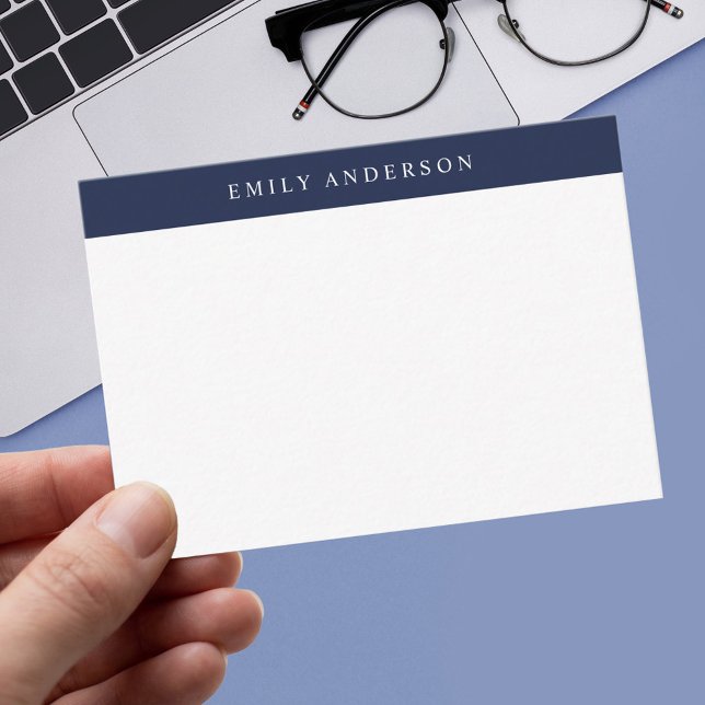 Minimalist Navy Blue Elegant Monogram Card (Creator Uploaded)