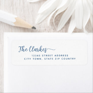 Minimalist Navy Blue Family Stationery