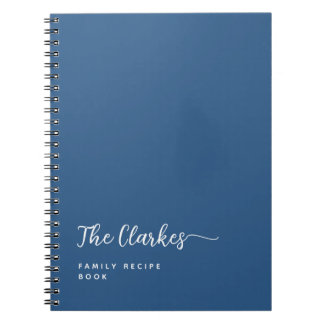 Minimalist Navy Blue Family Stationery Notebook
