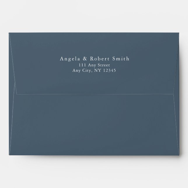 Minimalist Navy Blue & Gold Envelope (Back (Top Flap))
