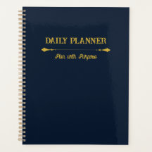Minimalist Navy Blue Gold Planner