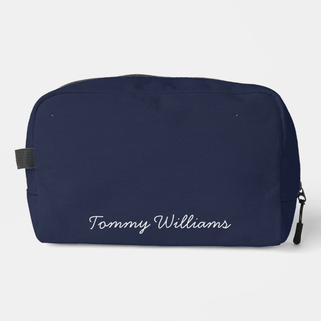 Minimalist Navy Blue Professional Simple Dopp Kit (Front)