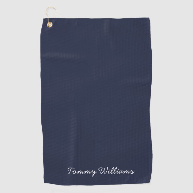 Minimalist Navy Blue Professional Simple Golf Towel (Front)