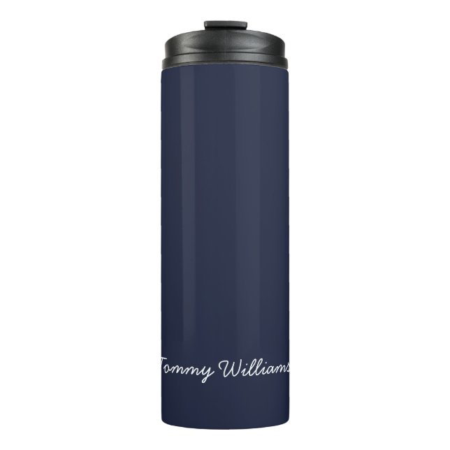 Minimalist Navy Blue Professional Simple Thermal Tumbler (Front)