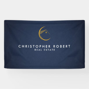 Minimalist Navy Blue Real Estate Banner