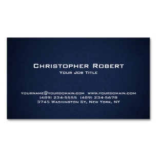 Minimalist Navy Blue Real Estate Magnetic Business Card