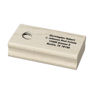 Minimalist Navy Blue Real Estate Rubber Stamp
