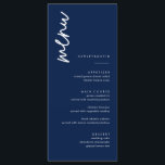 Minimalist Navy Blue Wedding Menu Cards<br><div class="desc">Minimalist Wedding Menu Cards | Modern Menu,  Wedding Dinner Menu,  Rustic Let's Eat Wedding Dinner and Drinks Menu,  Simple Calligraphy Rustic Wedding Menus Wedding Menus,  Rustic Wedding Menu,   Wedding Table Menu</div>