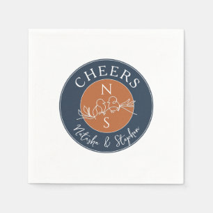 Minimalist Navy Blue Wedding Napkin