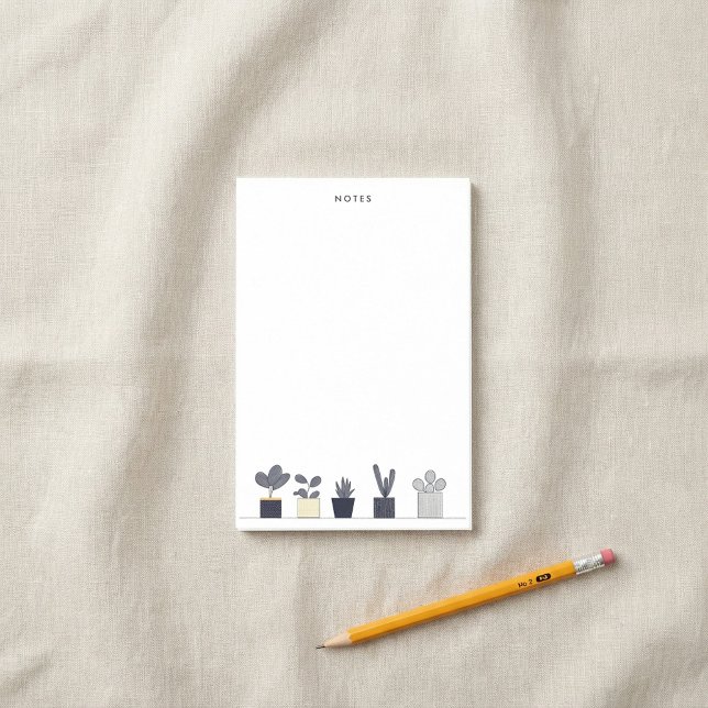 Minimalist Navy Cream Potted Plant Illustration Post-it Notes (Minimalist Navy Cream Potted Plant Illustration Post-it Notes)