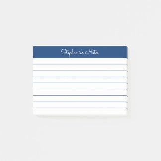 Minimalist Navy Lined Personalised Post-it Notes