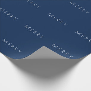 Minimalist Navy Merry Pattern Wrapping Paper