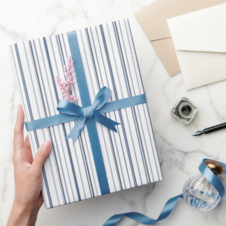Minimalist Navy Stripe Gift Wrap