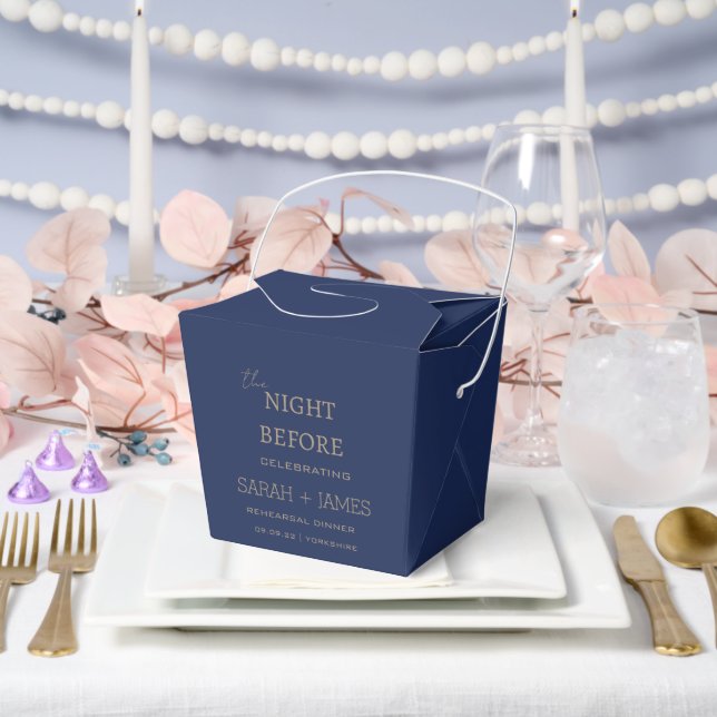 Minimalist Navy the Night Before Wedding Party  Favour Box (Wedding)