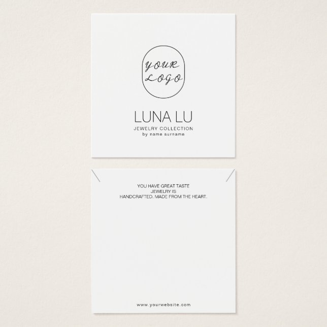 Minimalist Necklace Jewellery Display Card (Front & Back)