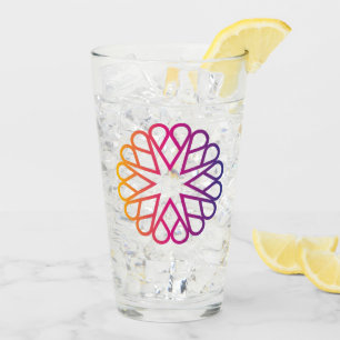 Minimalist Neon Gradient Radial Flower Glass