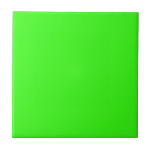 Minimalist Neon Green Ceramic Tile 4.25 Inch Size