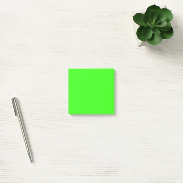 Minimalist Neon Green Plain Solid colour  Post-it Notes (Office)