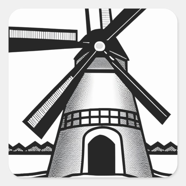 Minimalist Netherlands windmill   Square Sticker (Front)