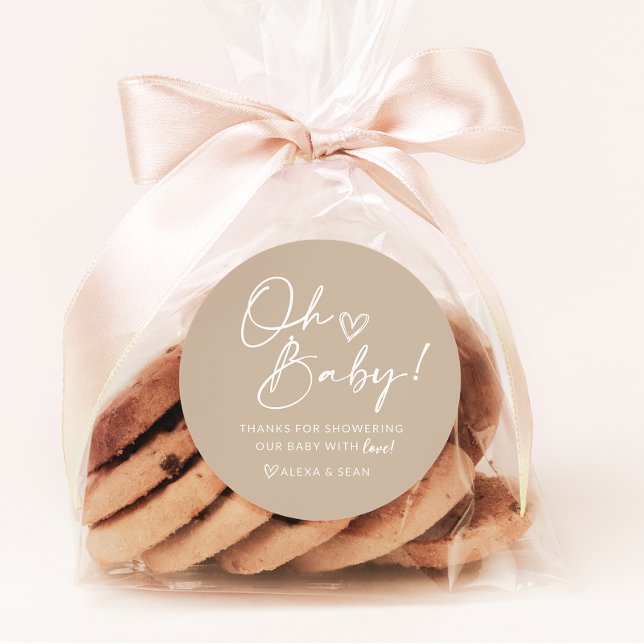 Minimalist Neutral Baby Shower Favour Stickers (Creator Uploaded)