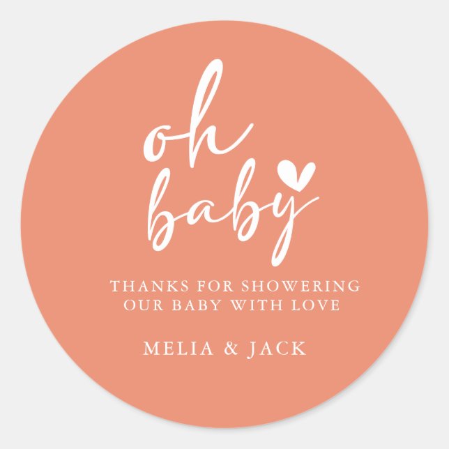 Minimalist Neutral Baby Shower sticker (Front)