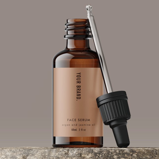 Minimalist Neutral Beige 2oz Dropper Bottle Label (Modern Neutral Beige 2 OZ Dropper Bottle Label *verify size to ensure a good fit*)