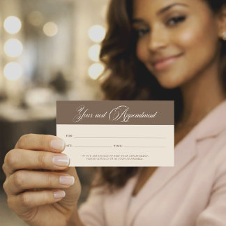 Minimalist Neutral Beige Beauty Appointment Card
