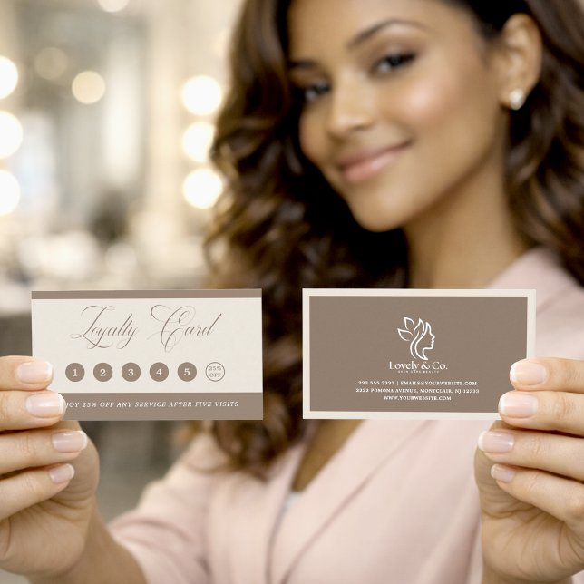 Minimalist Neutral Beige Beauty Loyalty Card  (Creator Uploaded)