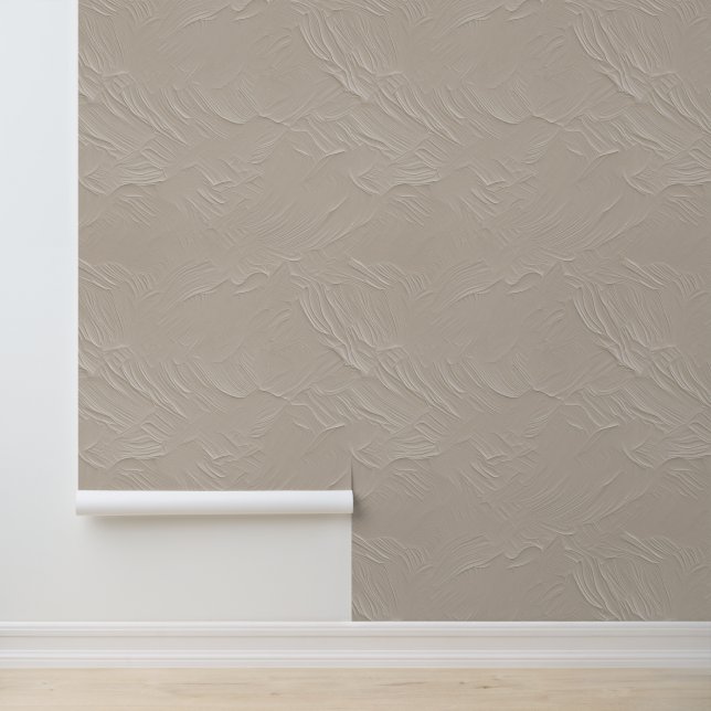 Minimalist Neutral Beige Pattern Wallpaper (Application)