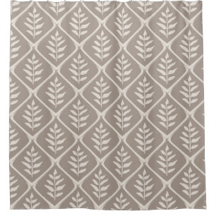 Minimalist Neutral Botanical Shower Curtain