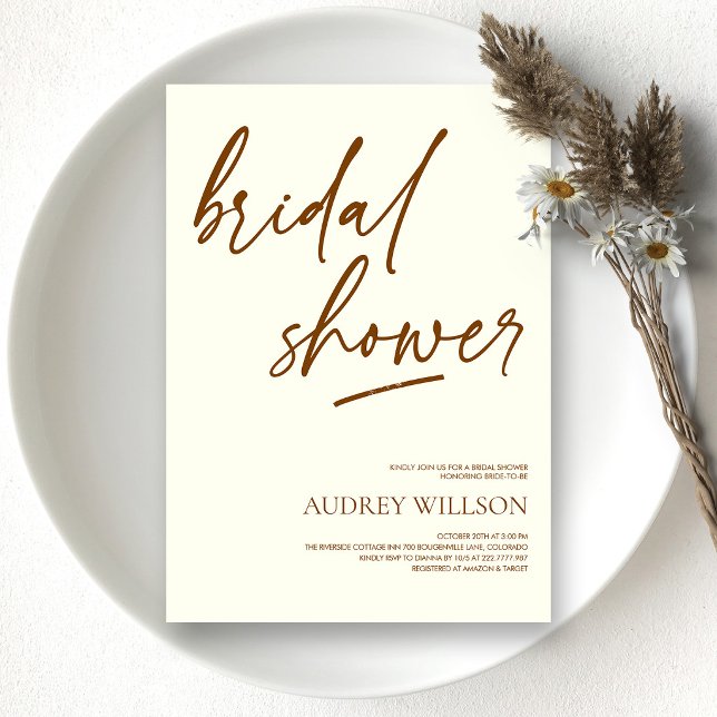 Minimalist Neutral Bridal Shower Invitation (Minimalist Neutral Bridal Shower Invitation
)