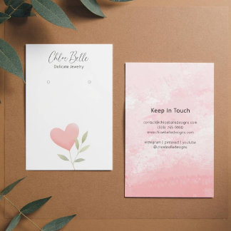 Minimalist Neutral Foliage Heart Pattern Card