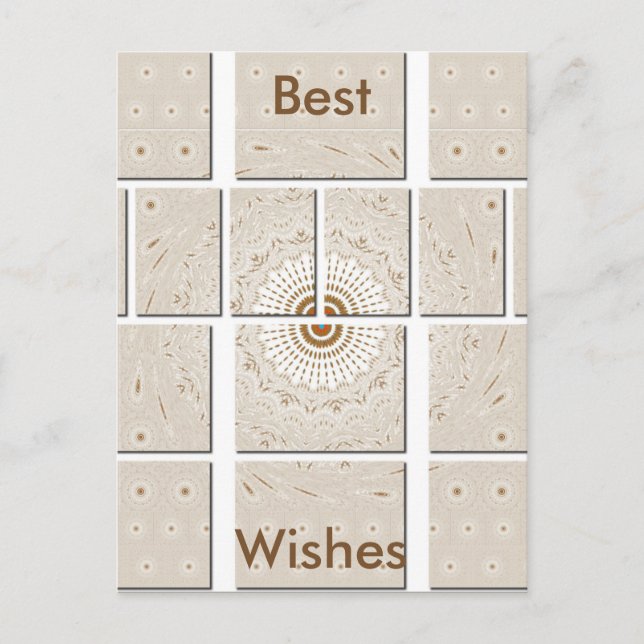 Minimalist Neutral Geometric Beige Tonal Design Postcard (Front)