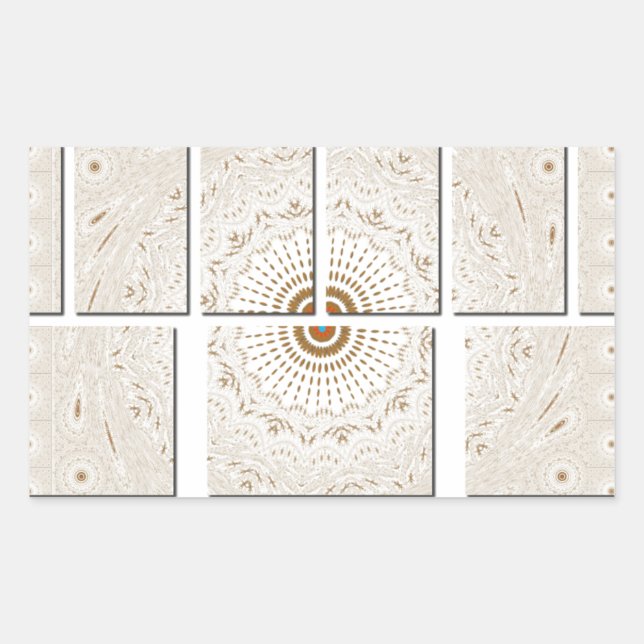 Minimalist Neutral Geometric Beige Tonal Design Rectangular Sticker (Front)