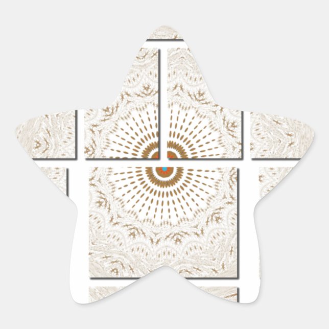 Minimalist Neutral Geometric Beige Tonal Design Star Sticker (Front)