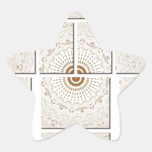 Minimalist Neutral Geometric Beige Tonal Design Star Sticker