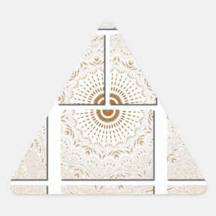 Minimalist Neutral Geometric Beige Tonal Design Triangle Sticker