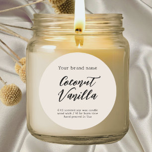 Minimalist neutral packaging candle label