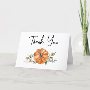 Minimalist Neutral Pumpkin Baby Shower Thank You Card