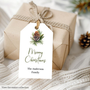 Minimalist Neutral Rustic Earthy Holiday Tag