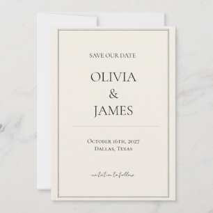 Minimalist Neutral Save The Date Cards