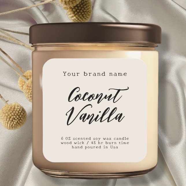 Minimalist neutral simple packaging candle label (Creator Uploaded)