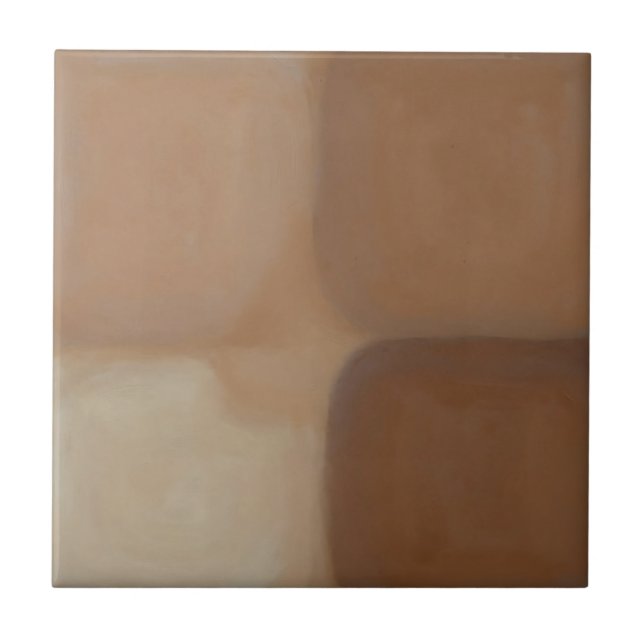 Minimalist Neutral Terracotta Squares Tile (Front)