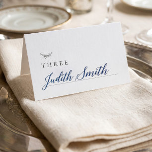 Minimalist Neutral Wedding Table Place Card