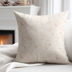 Minimalist Neutral Wildflower Cushion