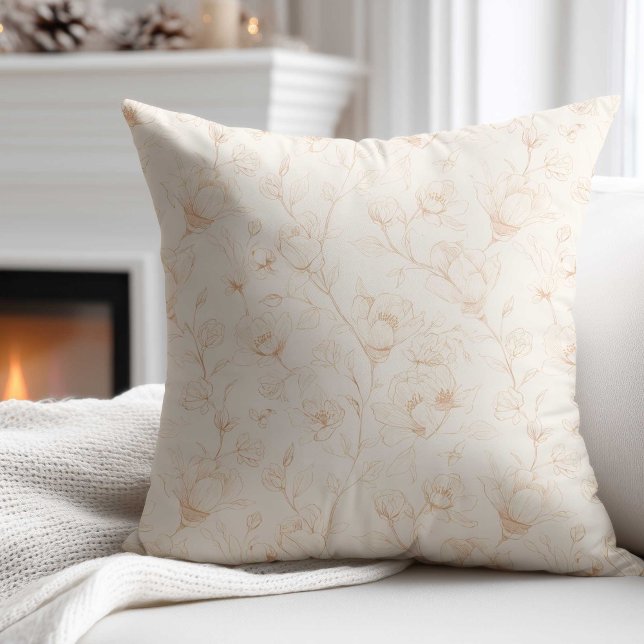 Minimalist Neutral Wildflower Cushion (Creator Uploaded)