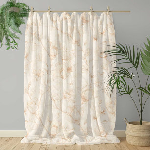 Minimalist Neutral Wildflower Fleece Blanket