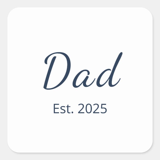 Minimalist New Dad Father's Day  Square Sticker (Front)