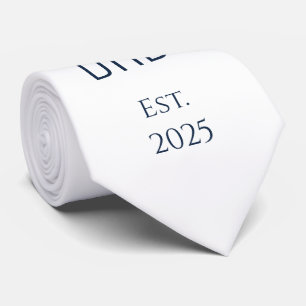 Minimalist New Dad Simple Blue Typography Tie