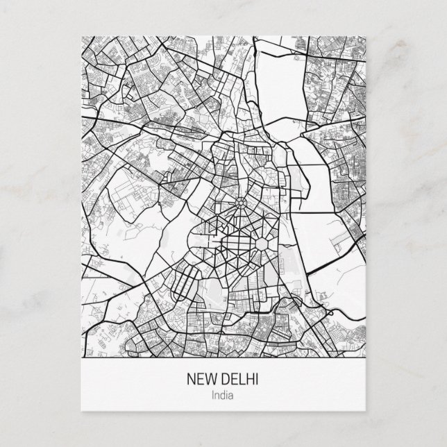 minimalist New Delhi India Postcard (Front)